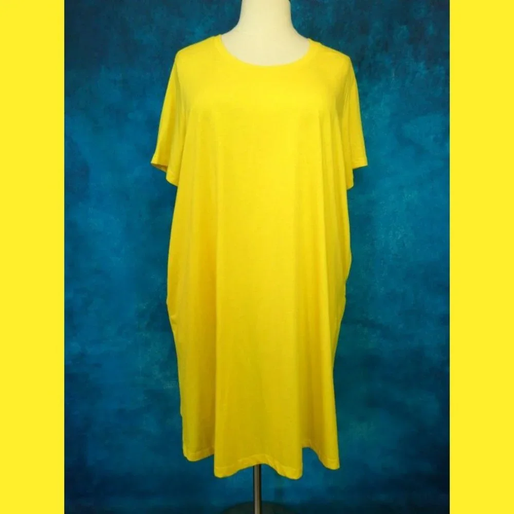 Woman Within Yellow Tee Dress 2X